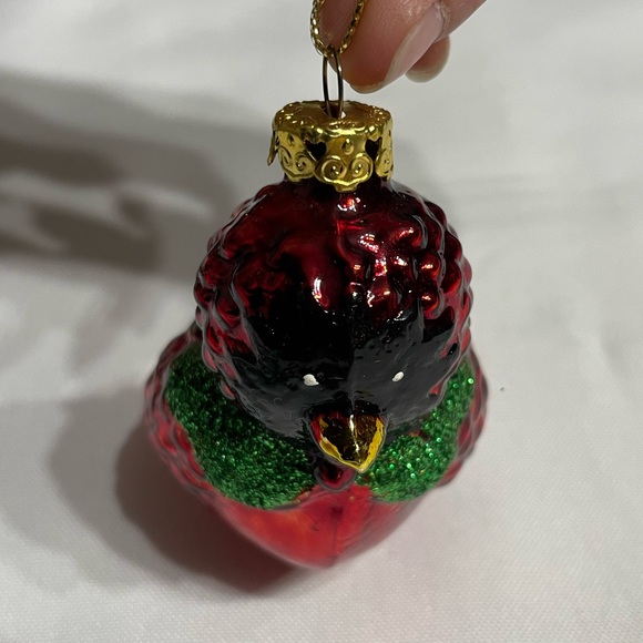 3” glass Red Robin Christmas tree ornament excellent condition - Picture 5 of 8